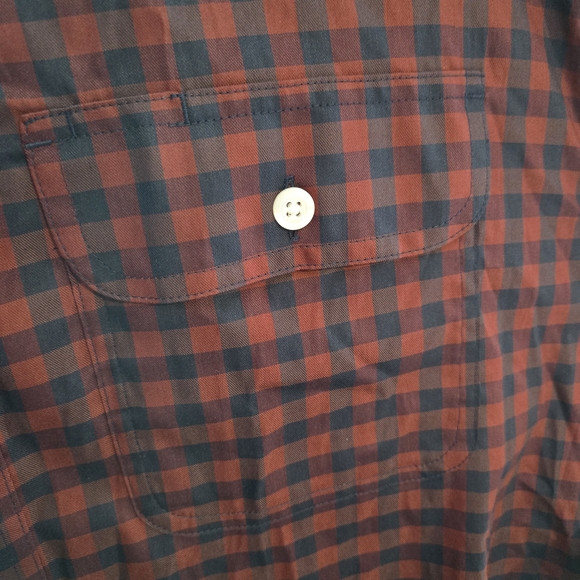 Duluth Trading Shirt Mens XL Tall, Red Blue Plaid Flannel, Button Down Untucked - Picture 6 of 14